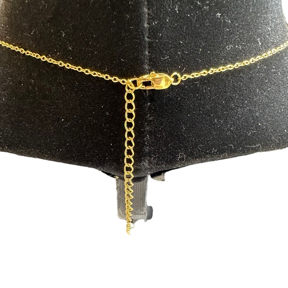 Simple Rectangle Cubic Zirconia Solid 925 Sterling Silver Necklace Gold - Picture 9 of 9